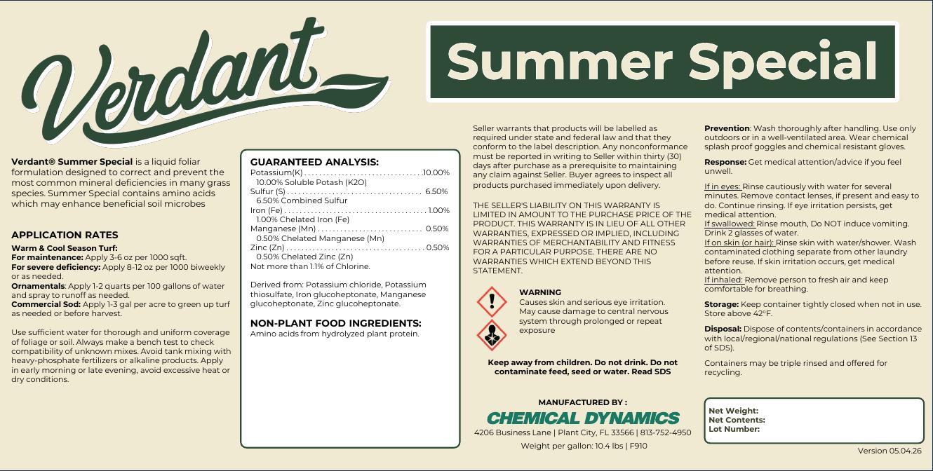 Summer Special product label