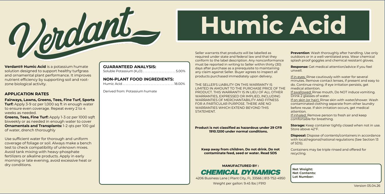 Humic Acid product label
