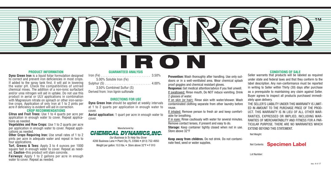 Iron product label