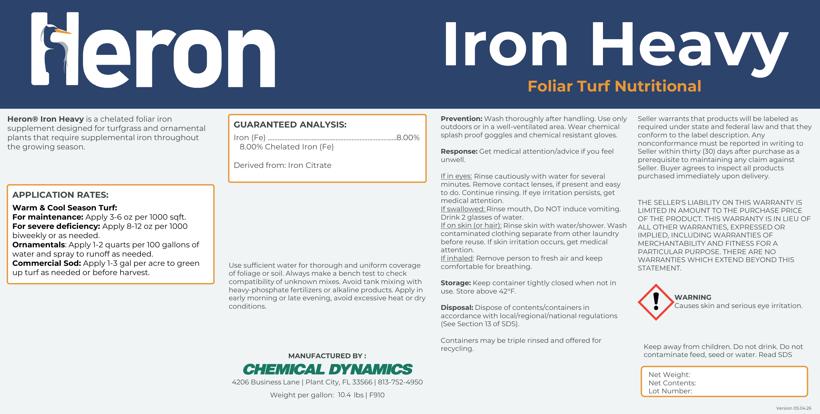 Iron Heavy product label
