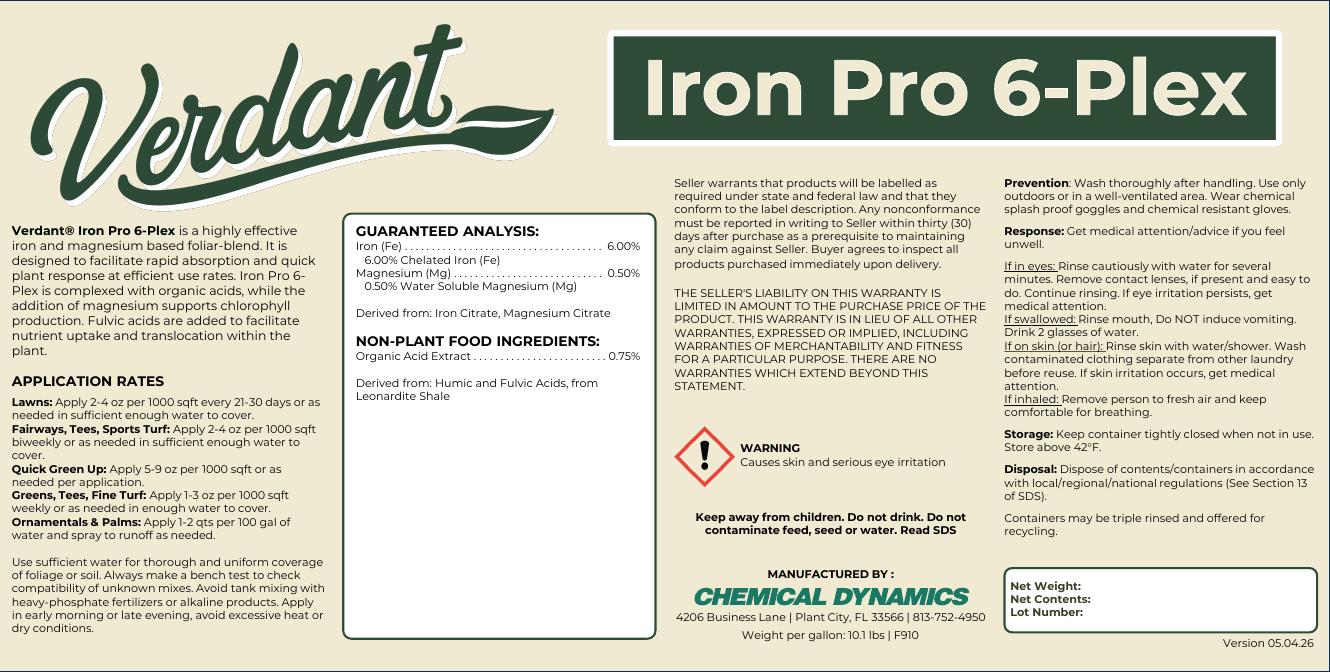 Iron Pro 6-Plex product label