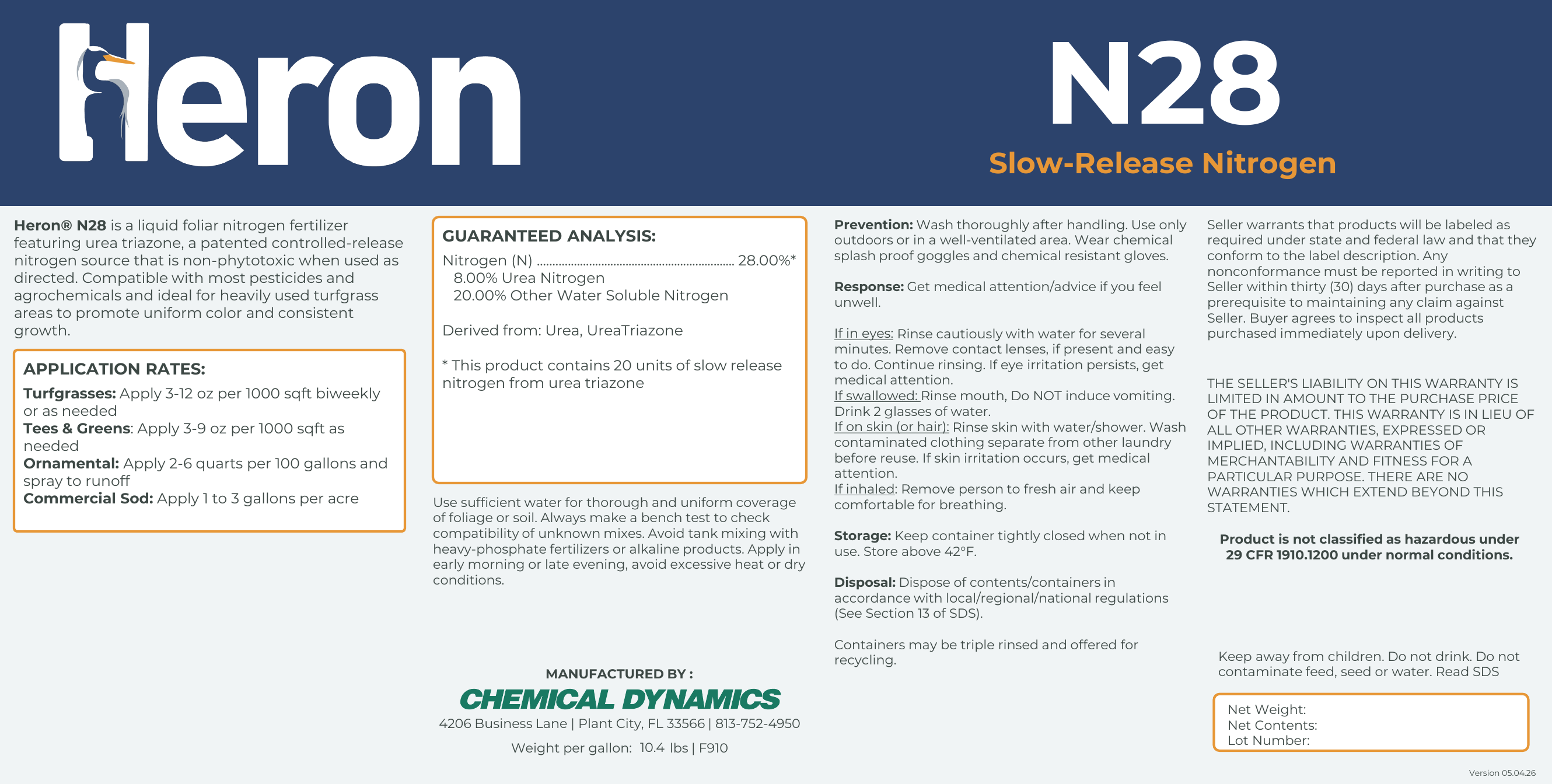N28 product label