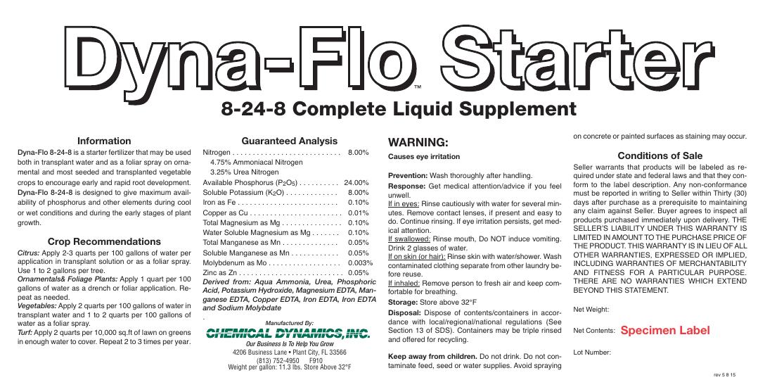 Starter 8-24-8 product label