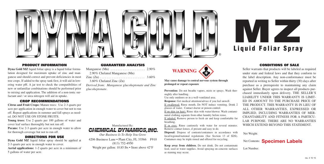 MZ product label