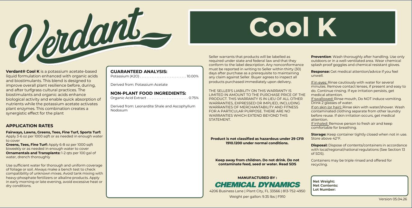 Cool K product label