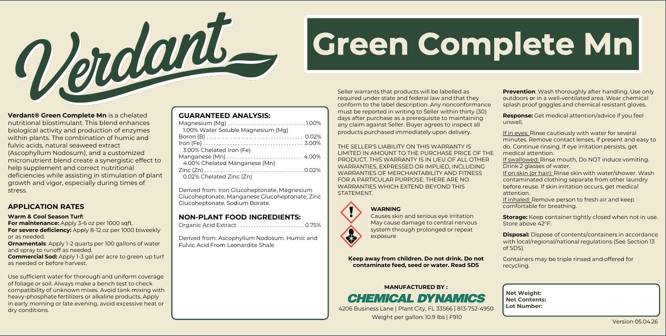 Green Complete Mn product label