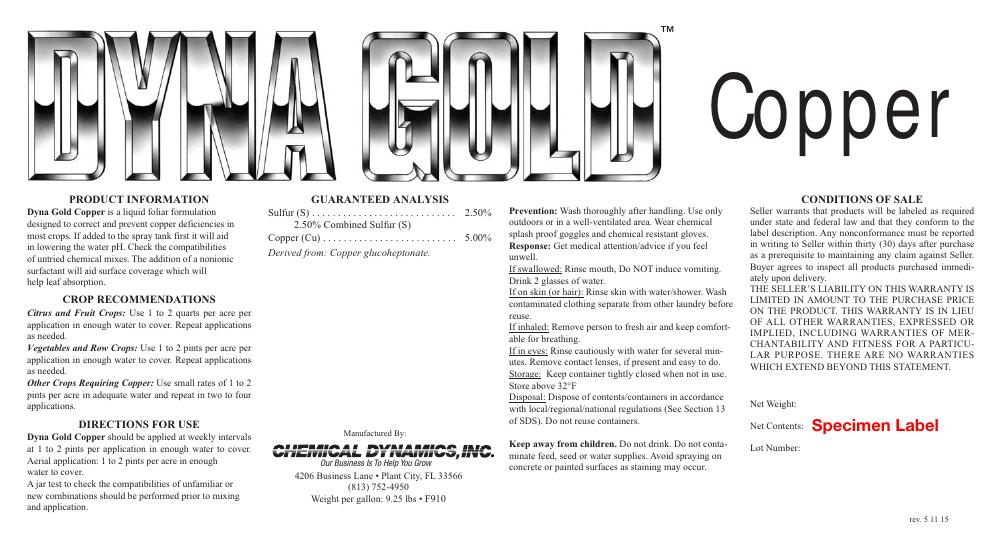 Copper product label