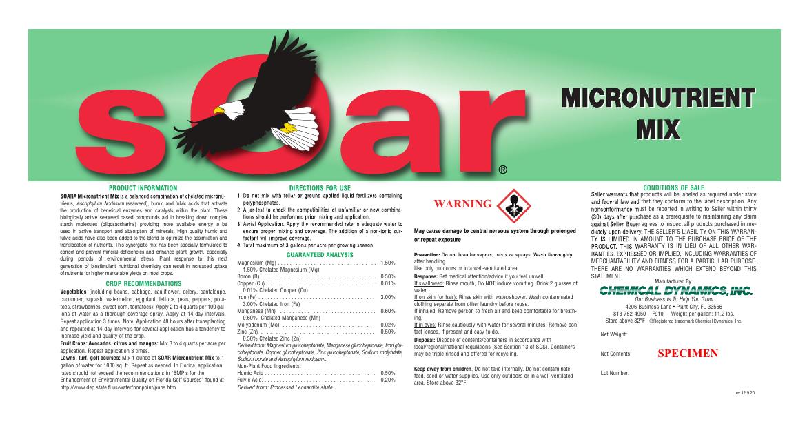Micronutrient Mix product label